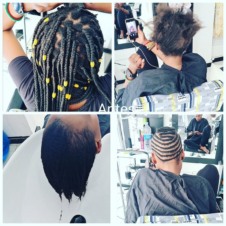 TRENZA PEGADA SIN EXTENSIÓN.